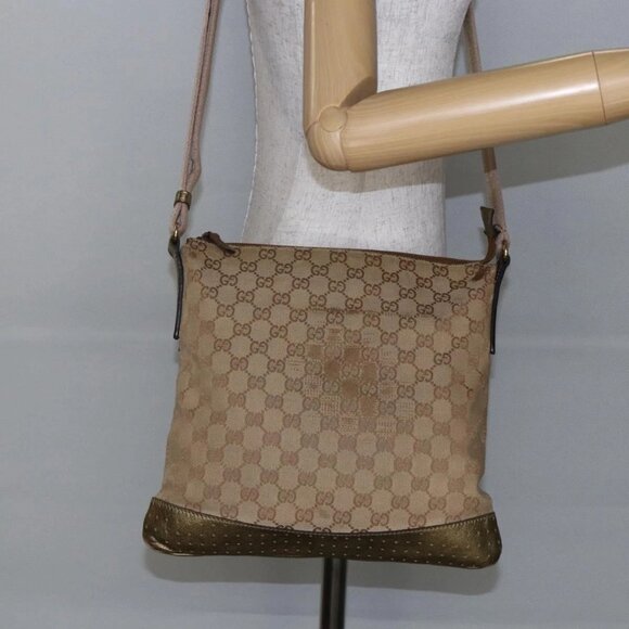 GUCCI GG Canvas Shoulder Bag Beige Gold 145857 Auth ep11216 - Picture 15 of 16